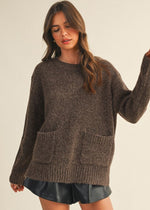 Espresso Front Patch Pocket Sweater