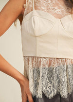Oat Paris Lace Suede Corset Top