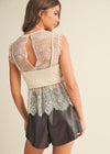 Oat Paris Lace Suede Corset Top
