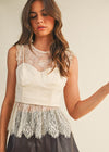 Oat Paris Lace Suede Corset Top