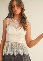 Oat Paris Lace Suede Corset Top