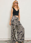 Black Silky Monochrome Wide Leg Pant