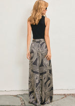 Black Silky Monochrome Wide Leg Pant