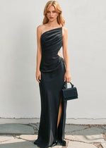 Black Venice Satin Maxi