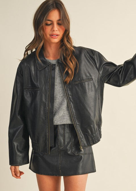 Black Vintage Leather Mini