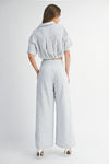 Blue Pinstripe Pant Set