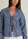 Navy Stripe Paris Bow Top