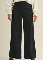 Black Suede Wide Leg Pant