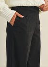 Black Suede Wide Leg Pant