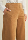 Camel Suede Wide Leg Pant