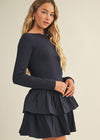 Navy Paris Ruffle Dress PRE ORDER