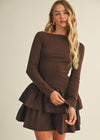 Espresso Paris Ruffled Dress