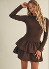 Espresso Paris Ruffled Dress