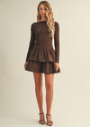 Espresso Paris Ruffled Dress