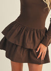 Espresso Paris Ruffled Dress