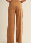 Camel Sueded Wide Leg Pant