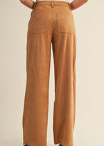Camel Sueded Wide Leg Pant