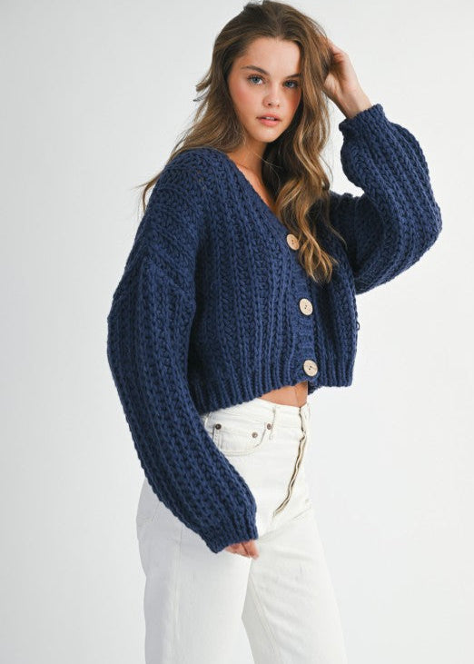 Navy Chunky Knit Sweater