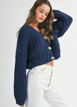 Navy Chunky Knit Sweater