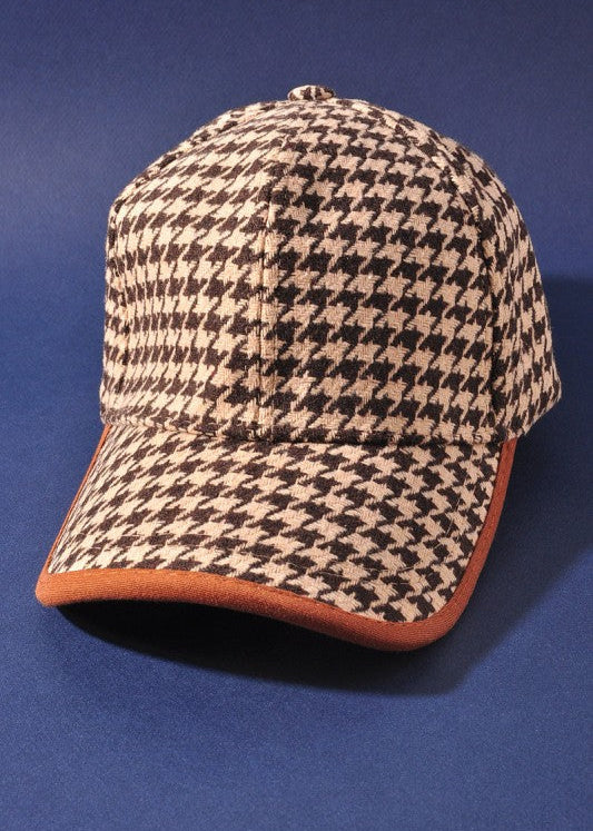 Camel Herringbone Baseball Cap