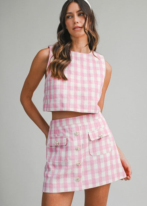 Pink Paris Gingham Set