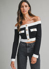 Black & White Paris Knit Top /Pre Order