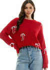 Red Paris Bows Sweater