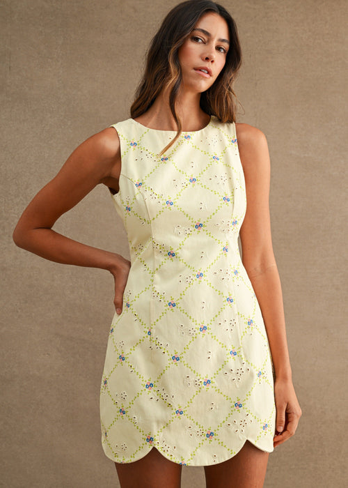 Lemon Paris Scalloped Hem Dress