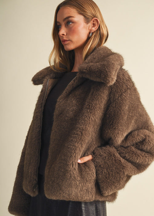 Espresso Luxe Fur Coat