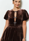 Espresso Velvet Paris Puff Dress PRE ORDER 11/18