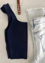 Navy Essentials Crop Tank