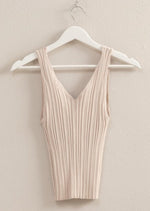 Oat Ribbed Knit Tank