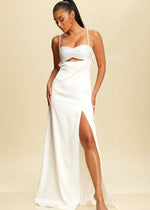 White Rhinestone Bra Top Maxi