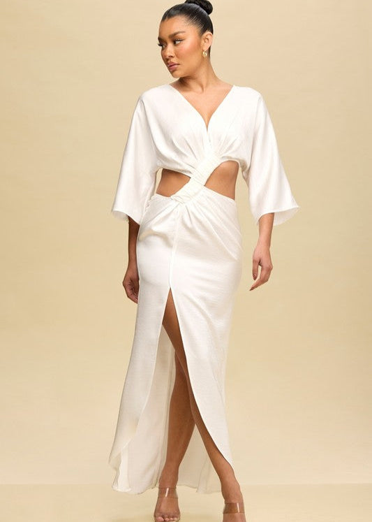 White Silky Algarve Maxi Dress