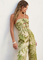 Olive Silky Algarve Formal Jumpsuit