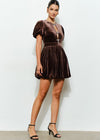 Espresso Velvet Paris Puff Dress PRE ORDER 11/18