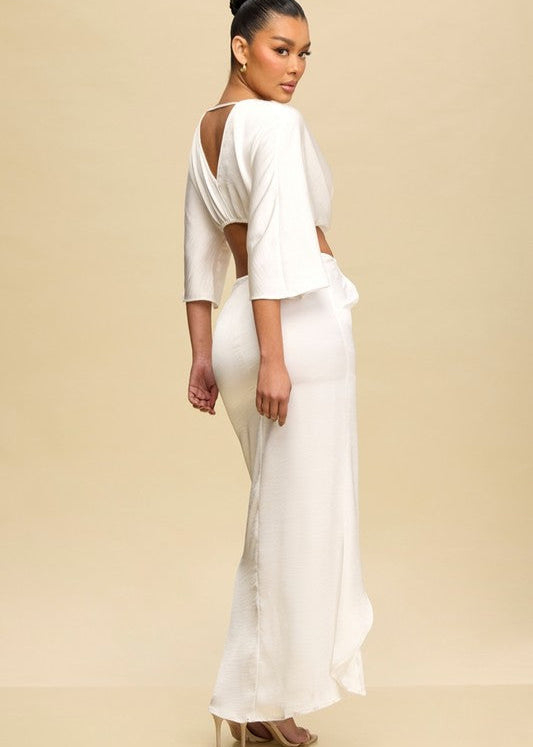 White Silky Algarve Maxi Dress
