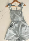 Blue Soft Denim Ruffle Romper