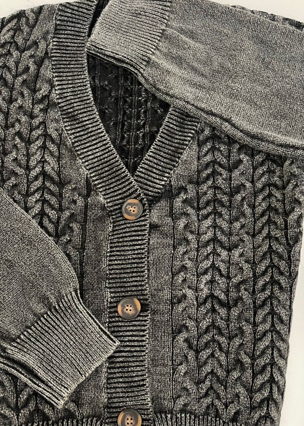 Black Vintage Wash Cardi