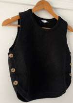 Black Button Sweater Vest