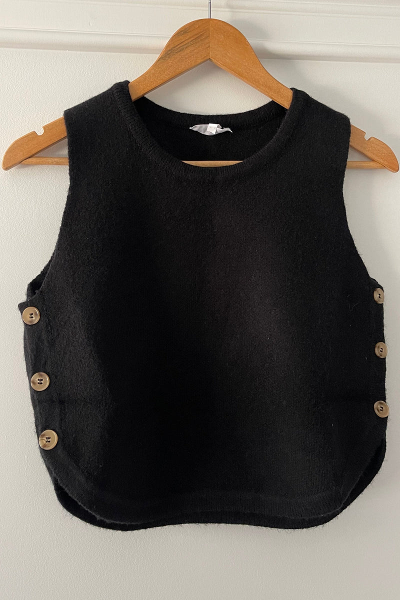 Black Button Sweater Vest