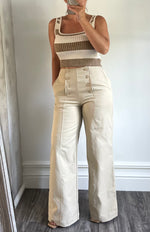 Oat Shore Wide Leg Dress Pant