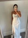White Rhinestone Bra Top Maxi