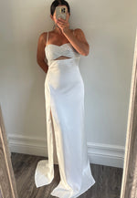 White Rhinestone Bra Top Maxi