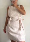 Pink Paris Pinstripe Bow Dress