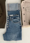 Denim Olsen High Rise Button Fly Straight