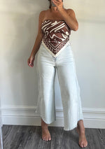 Espresso Silky Scarf Strapless Top