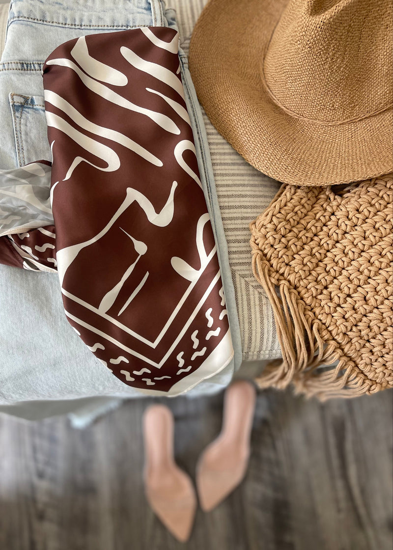 Espresso Silky Scarf Strapless Top