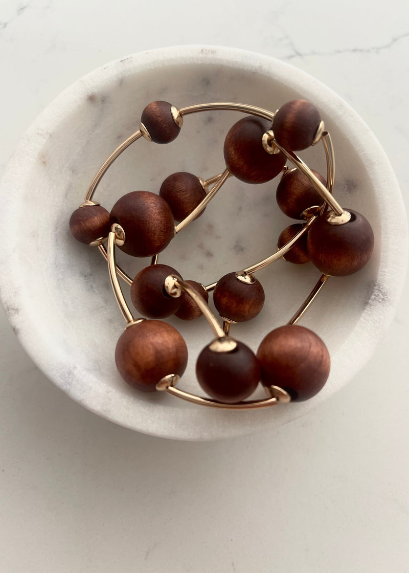 Espresso Beaded Bangle Set