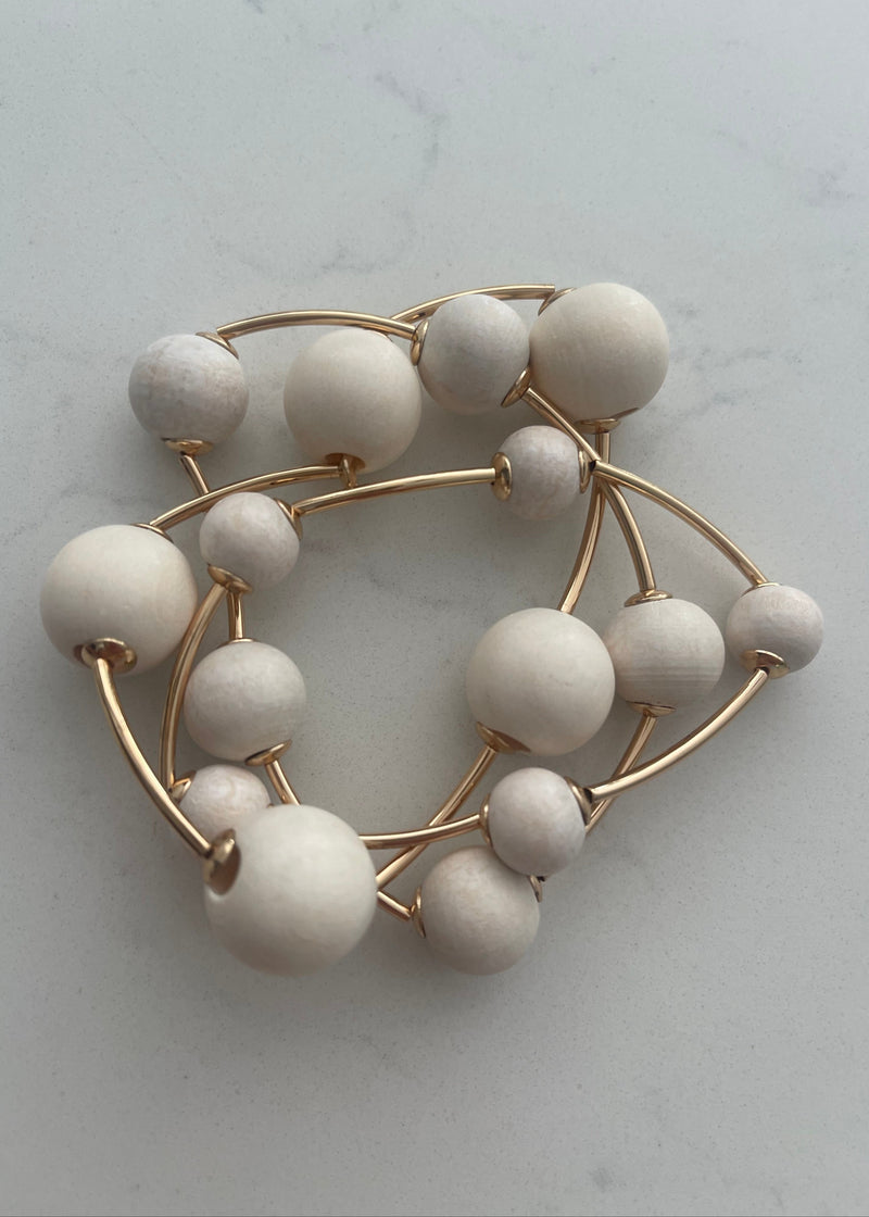 Oat Beaded Bangle Set